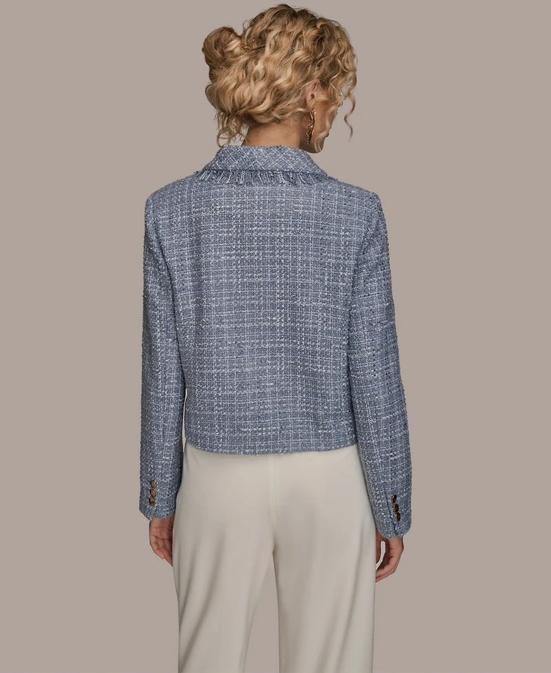 Donna Karan New York Women's Fringe Detail Wrap Jacket