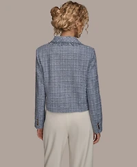 Donna Karan New York Women's Fringe Detail Wrap Jacket