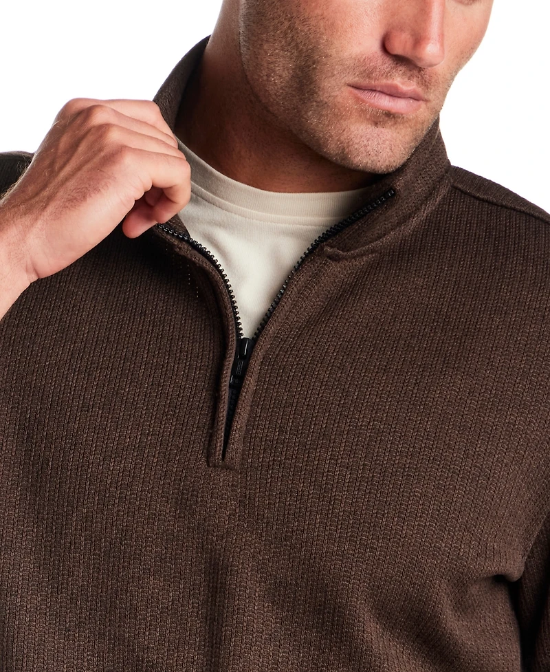 Vintage & Black Men's Ribbed 1/4-Zip Sweater