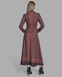 Bcbg Women's Long Sleeve Mock Neck Midi Dress