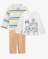 First Impressions Baby Boys Toddler 2t 4t Striped Polo Shirt Stylish Pups T Shirt Cargo Pants Macys Exclusive