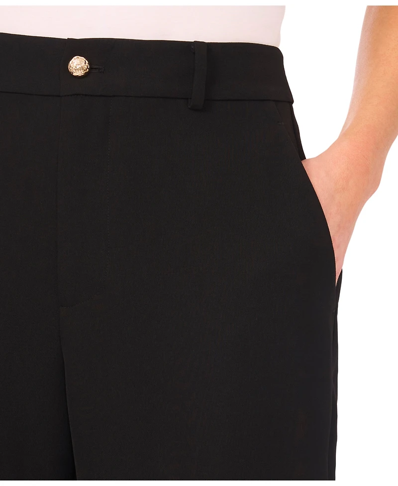 CeCe Women's Cropped Straight Leg Tailored Pants