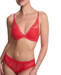 Natori Women's Feathers Lace Contour Underwire Plunge Bra 730023