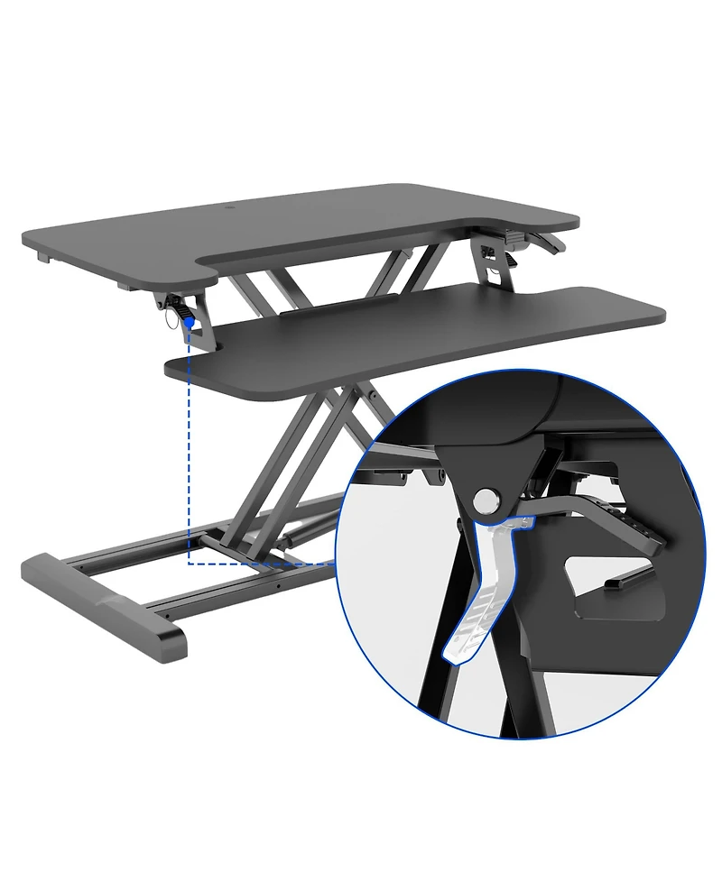 FlexiSpot M7 Series 28"W Manual Adjustable Standing Desk Converter, Black