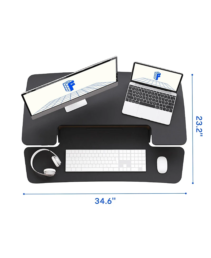 FlexiSpot M7 Series 35"W Manual Adjustable Standing Desk Converter, Black