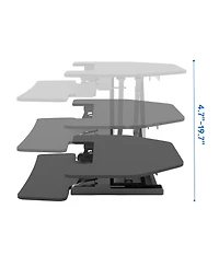 FlexiSpot M7 Series 36"W Manual Corner Adjustable Standing Desk Converter, Black