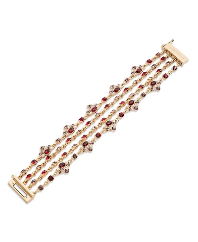 Marchesa Imitation Pearl, Glass and Epoxy Stones Drama Multirow Flex Bracelet