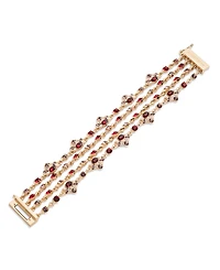 Marchesa Imitation Pearl, Glass and Epoxy Stones Drama Multirow Flex Bracelet