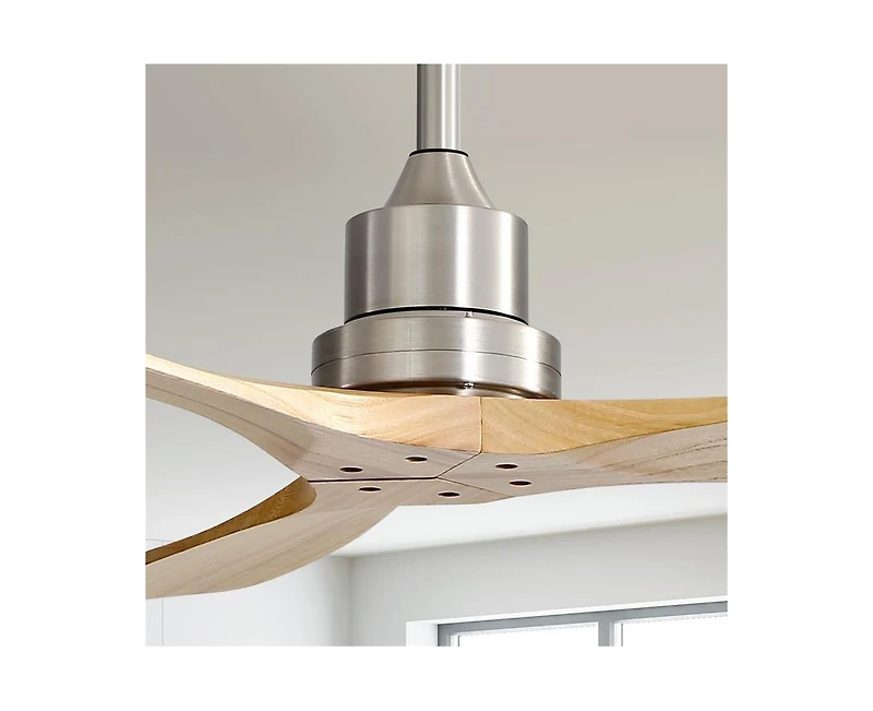 52-inch Modern Sand Nickel 3 Blades Walnut Ceiling Fan with 6 Speed Remote control and Timing and Forward Reverse Rotation Function for Indoor