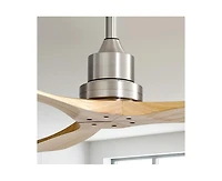 52-inch Modern Sand Nickel 3 Blades Walnut Ceiling Fan with 6 Speed Remote control and Timing and Forward Reverse Rotation Function for Indoor