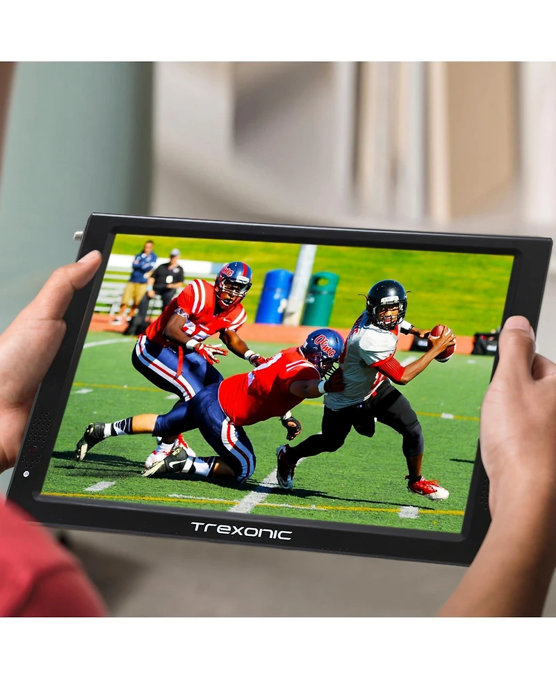 Trexonic Ultra Lightweight Rechargeable Widescreen 12" Led Portable Tv with Built-in Digital Tuner and Detachable Antenna