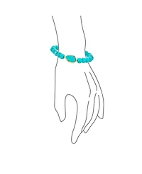 Bling Jewelry Set of 2 Boho Faceted Large Center Natural 8MM Ball Bead Stone Stretch Bracelet