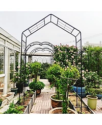 Streamdale Furniture Metal Garden Arch Climbing Plants Support Black