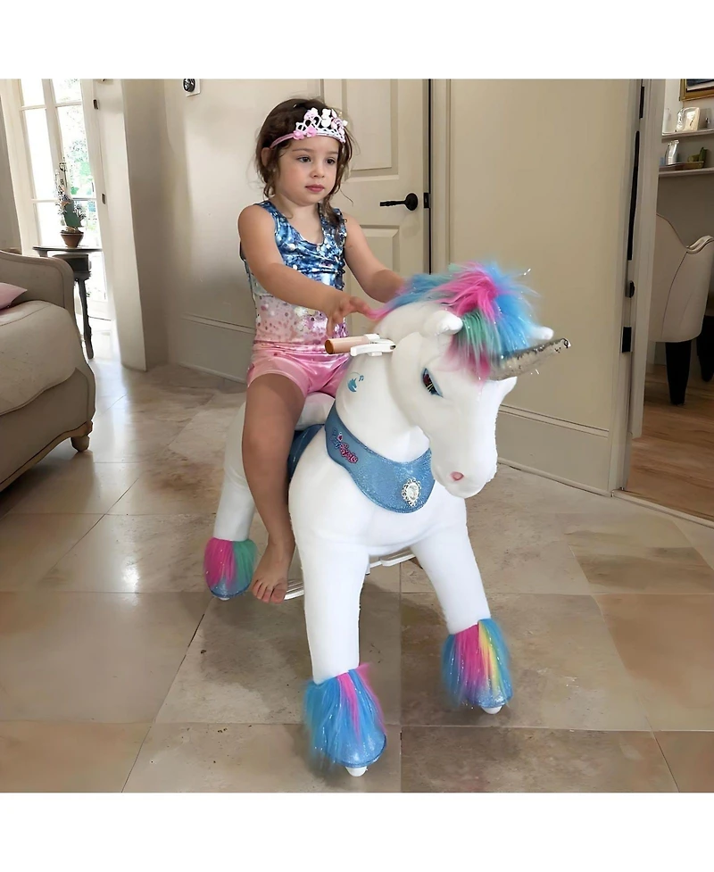 PonyCycle Model Y Rainbow Unicorn Rideable Toy for Age 4