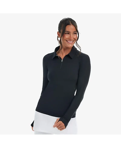BloqUV Women's Upf 50+ Sun Protective Quarter Zip Polo