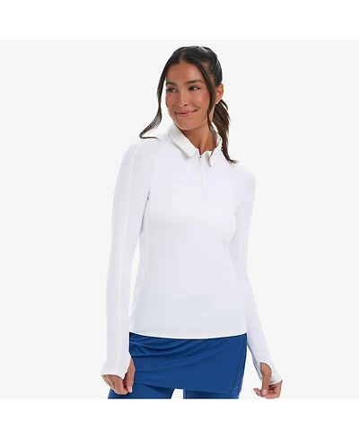BloqUV Women's Upf 50+ Sun Protective Quarter Zip Polo