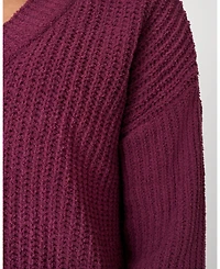 Cable & Gauge Women's Cozy Luxe Lounge V-Neck Sweater