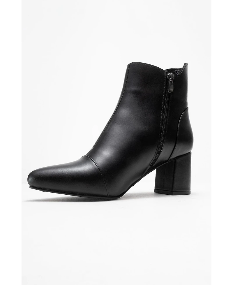 Forever & Always Shoes Gael Leather Block Heel Boot (Women)