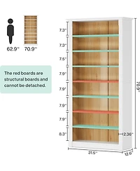 Tribesigns 8-Tier Shoe Rack, Wooden Freestanding Shoe Storage Cabinet for 32-40 Pairs, 70.9-Inch Tall Shoe Organizer Shelf for Entryway, Closet
