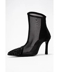 Prologue Shoes Farella Mesh Embellished Back-Zip Bootie (Women)