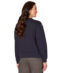 Democracy Women's Long Sleeve Beaded Crewneck Sweatshirt