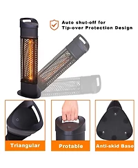 Zachvo Outdoor Electric Heater, 25.6" Waterproof Patio Heater with Touch & Rocker Switch