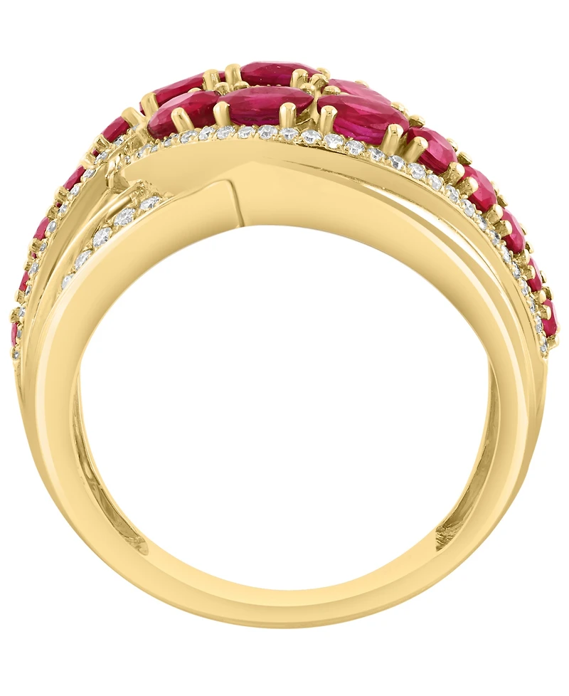 Effy Collection Diamond (1/2 ct. t.w.) and Sapphire (2-1/20 Ring 14K Yellow Gold (Also Emerald Ruby)