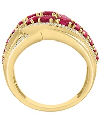 Effy Collection Diamond (1/2 ct. t.w.) and Sapphire (2-1/20 Ring 14K Yellow Gold (Also Emerald Ruby)