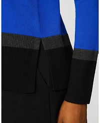 Cable & Gauge Women's Colorblock V-Neck Rib Tunic Sweater