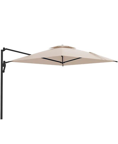 Aecojoy 10ft Cantilever Patio Umbrella, Large Rectangle Umbrella 180° Rotation Offset