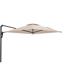 Aecojoy 10ft Cantilever Patio Umbrella, Large Rectangle Umbrella 180° Rotation Offset