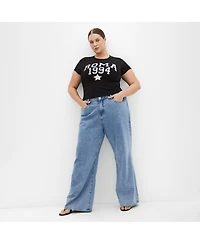 City Chic Plus Micro Print Tee