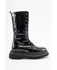 Prologue Shoes Piola Patent Combat Boot (Women)