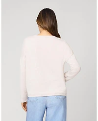 Cable & Gauge Women's Tonal Cheetah Modal Drop Shoulder Top