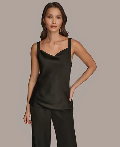Donna Karan New York Women's Silk Cowl Neck Sleeveless Camisole Top