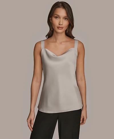Donna Karan New York Women's Silk Cowl Neck Sleeveless Camisole Top