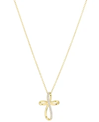 Macy's Cubic Zirconia Cross Necklace (0.14 ct. t.w.) Sterling Silver (also 14k Gold)