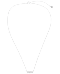 Macy's Cubic Zirconia Triple Open Heart Necklace (0.06 ct. t.w.) in 14K Gold Over Sterling Silver (also in Sterling Silver)