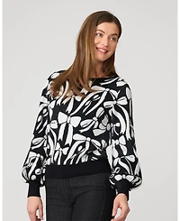 Cable & Gauge Women's Bow Boatneck Sweater