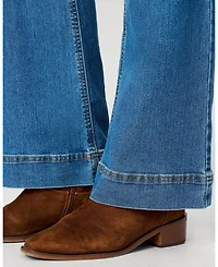 Cable & Gauge Women's High Rise Retro Flare Jean, Medium Blue