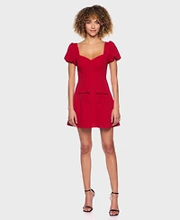 B Darlin Women's Puff Sleeves Fit and Flare Dress