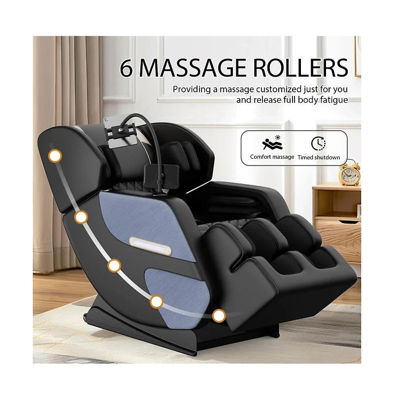 Zero Gravity Massage Recliner with Heating, Foot Rollers & Air Compression, Full Body Chair with Bluetooth-Maison Boucle