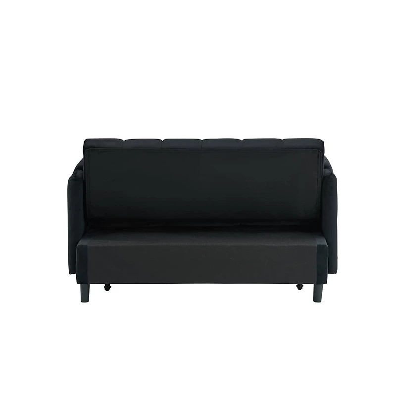 Maison Boucle 53" Pull-Out Sleeper Loveseat Sofa Bed, Convertible 3-in-1 Velvet Couch with Side Pockets & Back Support for Small Spaces-Maison Boucle