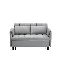 Maison Boucle 53" Pull-Out Sleeper Loveseat Sofa Bed, Convertible 3-in-1 Velvet Couch with Side Pockets & Back Support for Small Spaces-Maison Boucle