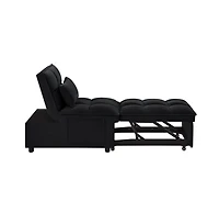 Maison Boucle 4-in-1 Single Velvet Pull-Out Sleeper Chair Bed with Adjustable Backrest, Side Pocket & Pillow for Small Spaces-Maison
