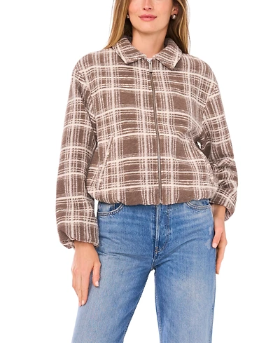 Vince Camuto Women's Collared Neck Cropped Bubble Jacket