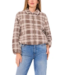 Vince Camuto Women's Collared Neck Cropped Bubble Jacket