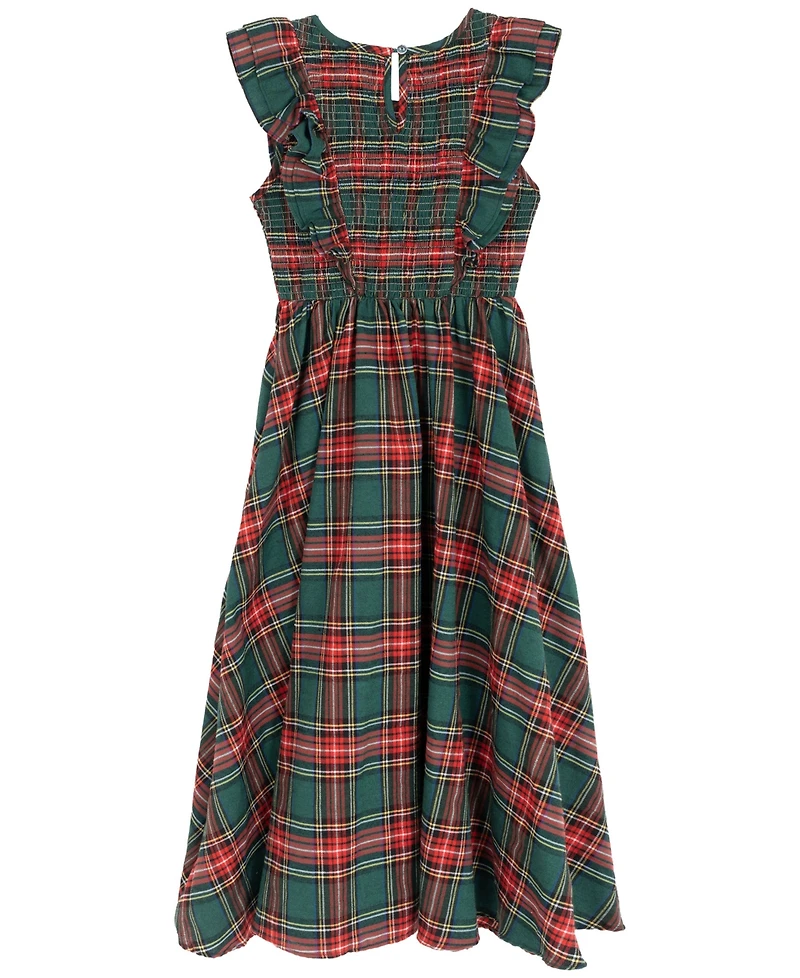 Rare Editions Girls 7-16 Woven Smocked Sleeveless Bodice Dress