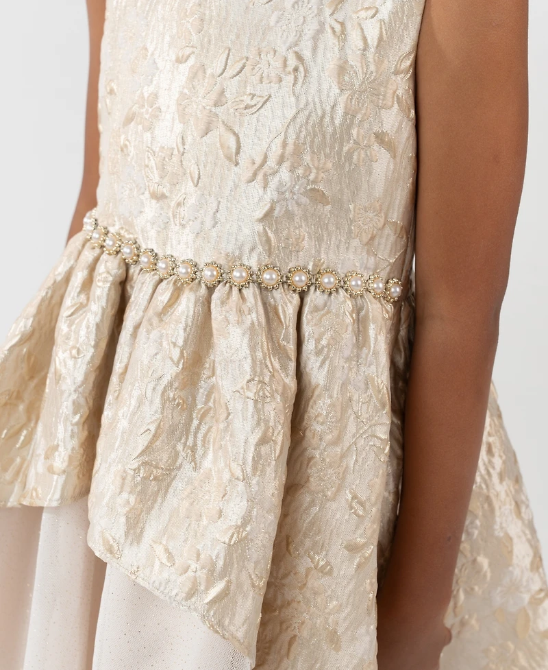 Rare Editions Girls 2T-6X Brocade Sleeveless Dress