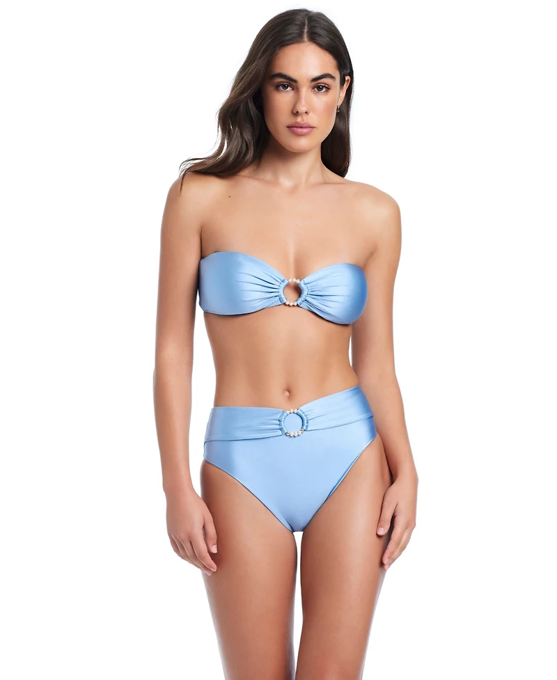 Red Carter Pearls Of Wisdom O-Ring Bandeau Top